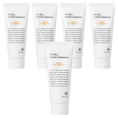 닥터바이오 에코 모이스처라이저 선크림 SPF50+ PA++++, 100g, 5개