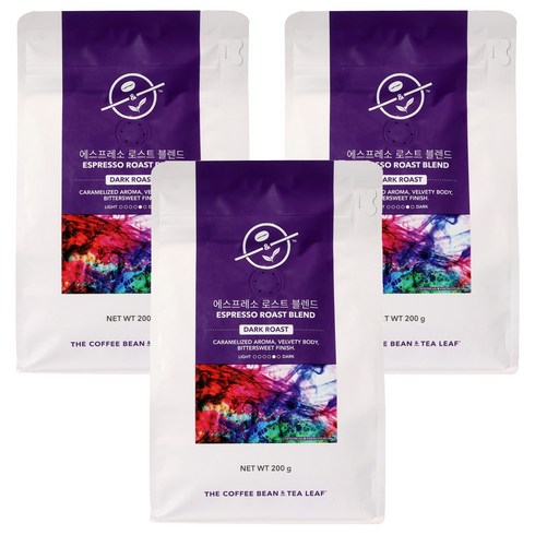 커피빈 에스프레소 로스트 블렌드 원두, 홀빈(분쇄안함), 200g, 3개