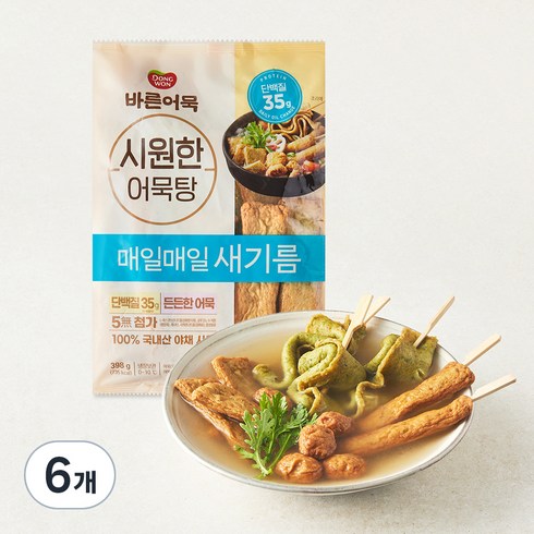 바른 시원한어묵탕, 398g, 6개