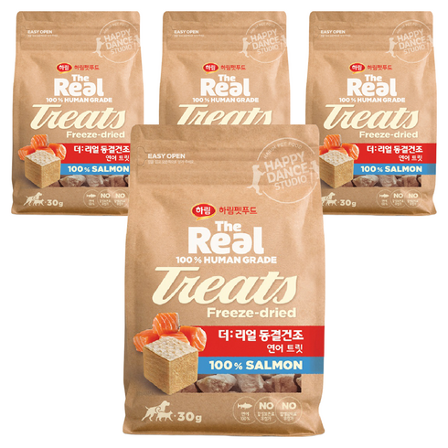하림펫푸드더리얼 동결건조 트릿, 연어, 30g, 4개