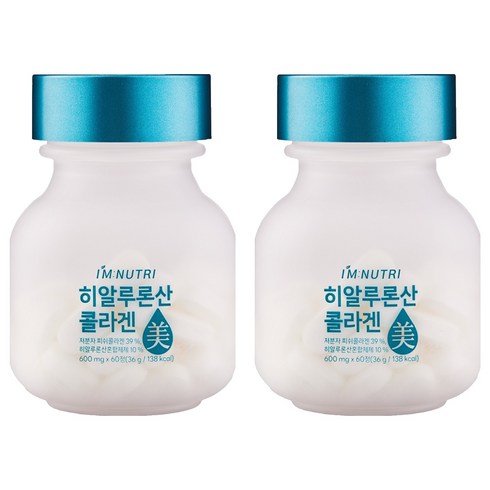 아임뉴트리 유산균유래 히알루론산 저분자 피쉬콜라겐 36g, 60정, 2개