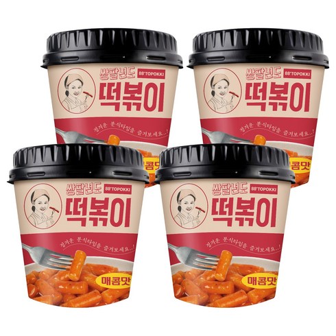 쌍팔년도 컵 떡볶이 매콤맛, 120g, 4개