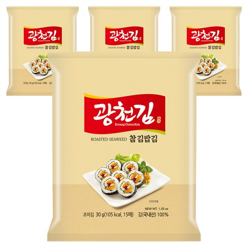광천김 참 김밥김 15p, 30g, 4개