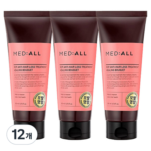 메디올 알시피 안티로스 탈모완화 크림 트리트먼트 힐링부케, 12개, 200ml