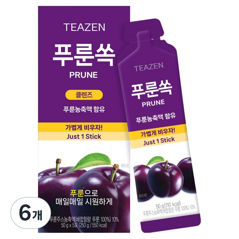티젠 푸룬쏙 5포, 250g, 6개