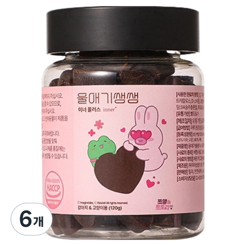 디어랩스 강아지 울애기쌩쌩 이너플러스 기관지 심장 신장 간 영양제, 60정, 종합영양제, 6개
