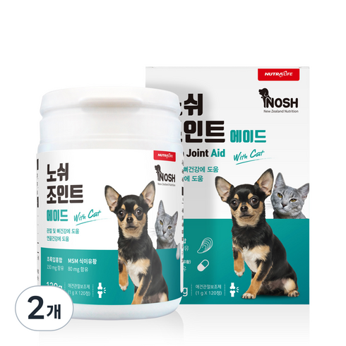 뉴트라라이프 반려동물 노쉬 영양제, 120정, 뼈/관절강화, 2개