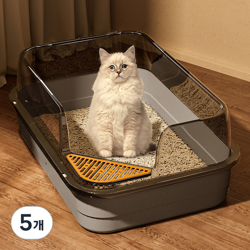 딩동펫 고양이 샌드플라워 대용량 화장실, 그레이, 5개