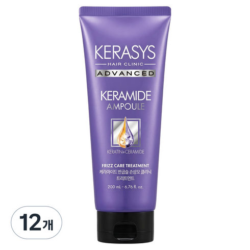 케라시스 케라마이드 반곱슬 손상모 클리닉 헤어트리트먼트, 200ml, 12개