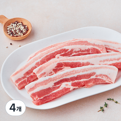 미국산 삼겹살 구이용 (냉장), 4개, 600g