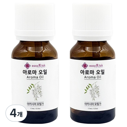이지미톡 아로마 오일 방향제 원액, 아카시아 모링가, 17ml, 4개