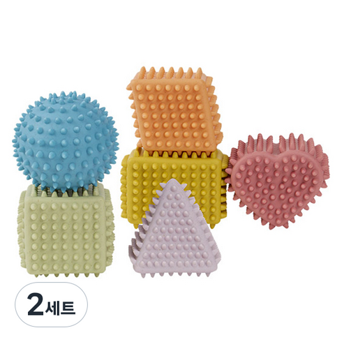 캐스비 유아용 스포츠 말랑팡팡 도형볼 6종 세트, 하트볼, 마름모볼, 구볼, 뿔볼, 정사각볼, 직사각볼, 2세트