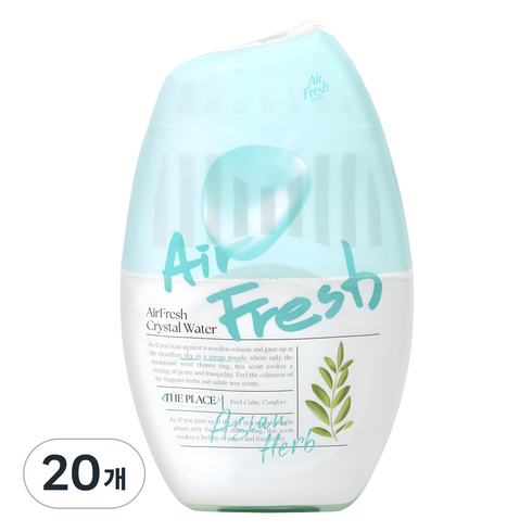 에어후레쉬 크리스탈워터 실내용 방향제, 400ml, 20개, 아시안허브향