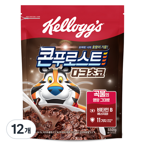 콘푸로스트 다크초코 시리얼, 550g, 12개