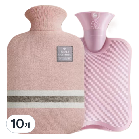 온코픽 물병모양 대용량 온수 찜질팩 라이트핑크B 2000ml, 10개