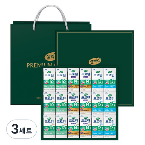 셀렉스 프로틴 음료 3종 x 6p 종합세트 3호 + 쇼핑백, 190ml, 3세트