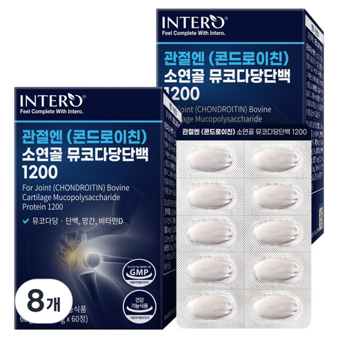 인테로 관절엔 콘드로이친 소연골 뮤코다당단백 1200 60g, 8개, 60정