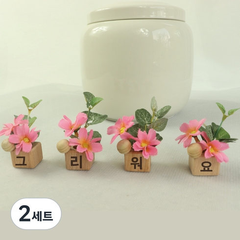 노블리 데이지우드 미니화분 4p 세트, 핑크, 2세트