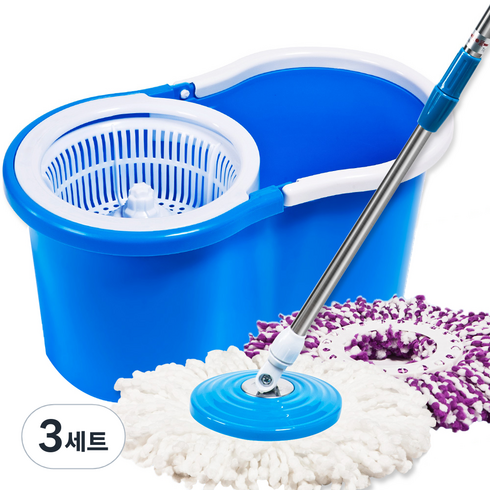 알뜨리 올인원 물걸레 청소기 스탠다드형 + 세척통 블루, 3세트