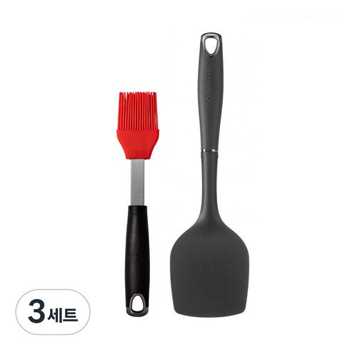 쿠진아트 실리콘 오일 브러쉬 CTG-15-SBKR + 나일론 뒤집개 CTG-15-STKR, 혼합색상, 3세트, 혼합세트