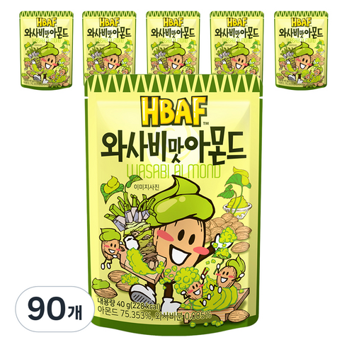바프 와사비맛 아몬드, 40g, 90개
