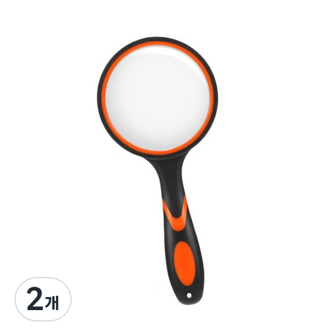 미화부장 10배 고화질 휴대용 돋보기 65mm, 01 블랙오렌지, 2개