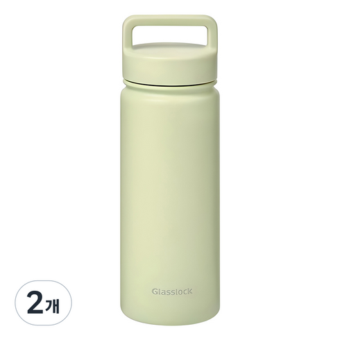 글라스락 스포티 핸들 텀블러, 페일그린, 500ml, 2개