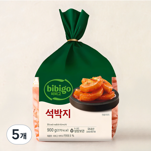 비비고 석박지, 900g, 5개
