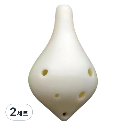 제이케이 고퀄리티 초보자용 깨짐방지 6홀 알토 C 오카리나 풀세트, 롱마우스 오프화이트, 2세트