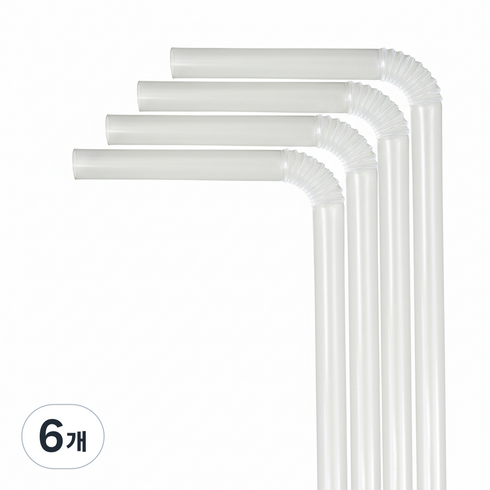 보니팩 자바라 투명 빨대 7 x 210 mm, 500개입, 6개