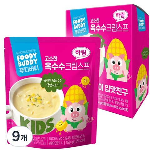 푸디버디 옥수수크림스프, 150g, 9개