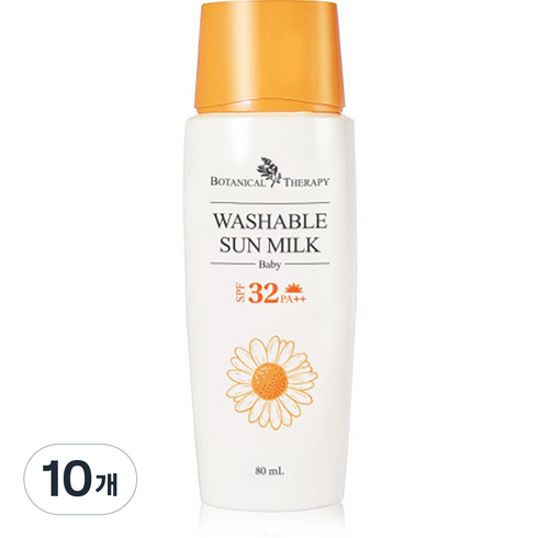 보타니컬테라피 베이비 워셔블 유아 썬밀크 SPF32 PA++, 80ml, 10개