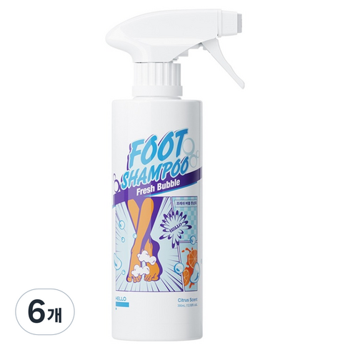 헬로프로젝트 프레쉬 버블 풋샴푸 시트러스향, 6개, 390ml, 1개입
