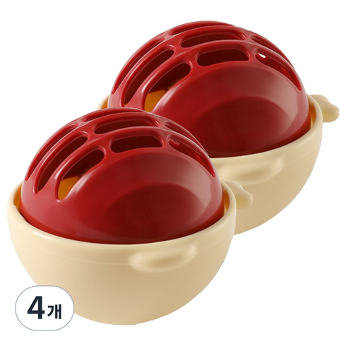 이거닷 편리한 세탁볼 8 x 8 x 7 cm, 빨간색, 4개