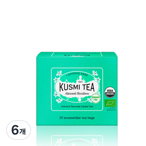 쿠스미티 아몬드향루이보스 모슬린 티백 20p, 2g, 20개입, 6개