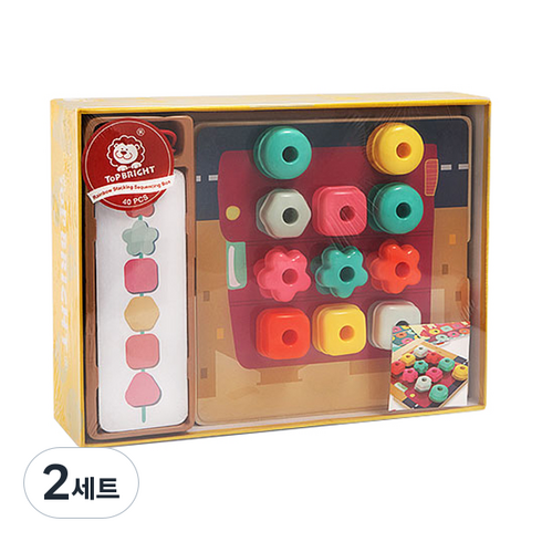 탑브라이트 러닝박스 도형실꿰기 학습완구 세트, 2세트