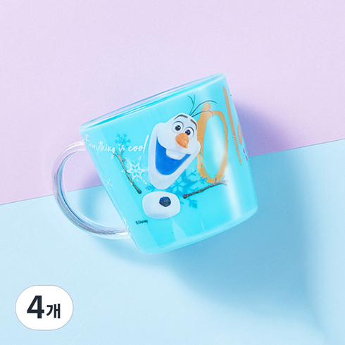릴팡 겨울왕국2 프로스트 이중컵, 혼합 색상, 4개, 230ml