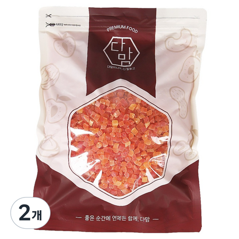 다맘 건파파야 다이스, 1kg, 2개