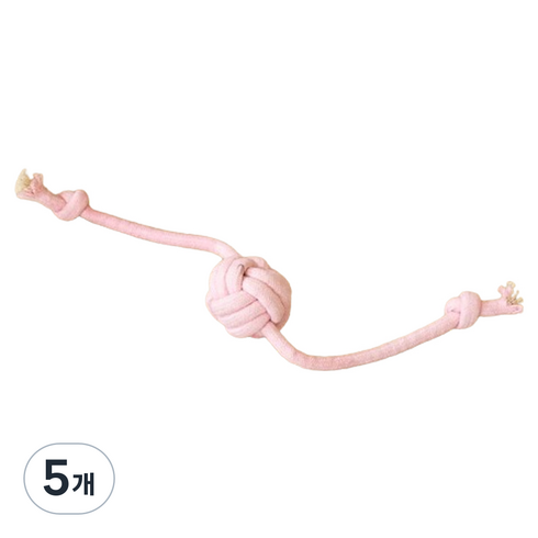 펫톤 강아지 꽈배기 투웨이 터그토이, 핑크, 5개