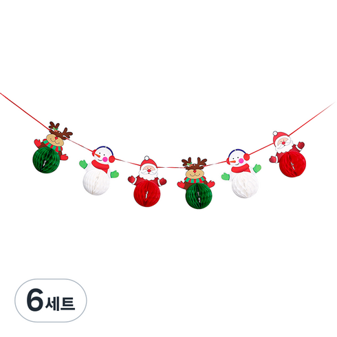 피앤비유니티 크리스마스 허니볼 세트 01 허니볼6종 혼합, 혼합색상, 6세트