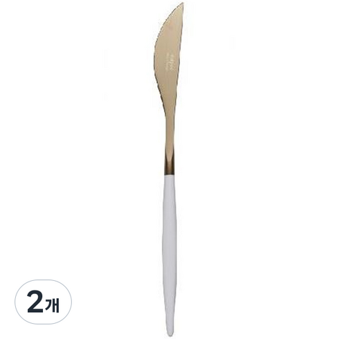 달퍼 마이아 디너 나이프, 화이트 + 골드, 2개