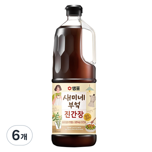 새미네부엌 진간장, 1.7L, 6개