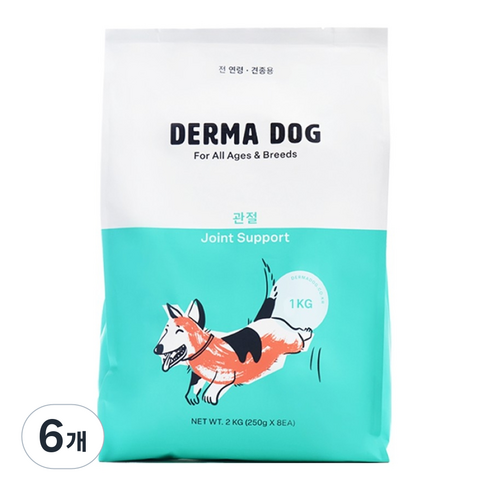 더마독 강아지 기능성 사료, 뼈/관절강화, 1kg, 6개