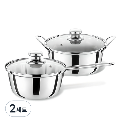 퀸센스 인덕션 베이직 냄비세트 2개, 혼합색상, 편수 16cm + 양수 20cm, 2세트