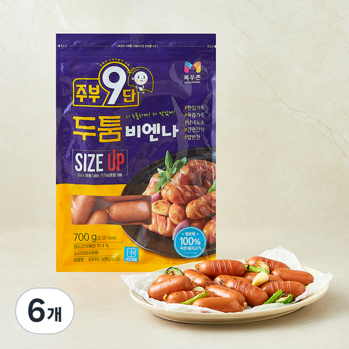 주부9단 목우촌 두툼 비엔나, 700g, 6개