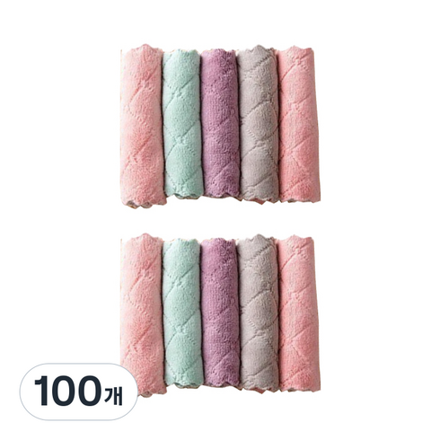 라이프핏 양면 극세사 물먹는 벨벳 타올 랜덤발송, 100개