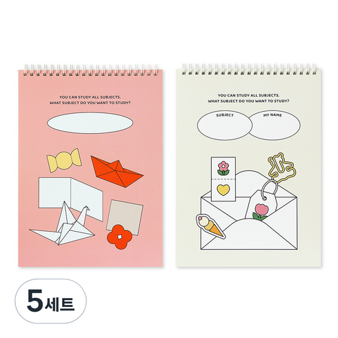 인디고어린이 초등 두툼 도화지 종합장 35매 130g x 2종 세트, 핑크, 5세트