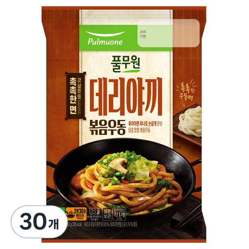 풀무원 데리야끼 볶음 우동 1인분, 193g, 30개