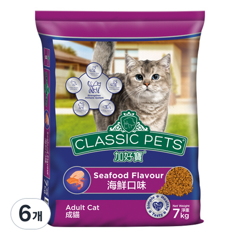 클래식펫츠 어덜트 고양이 컴패니언 기능성 사료, 해산물, 7kg, 6개