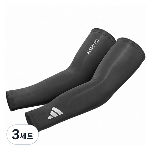 아디다스피트니스 에어로레디 암 슬리브 양팔착용 세트, 1 블랙, 3세트
